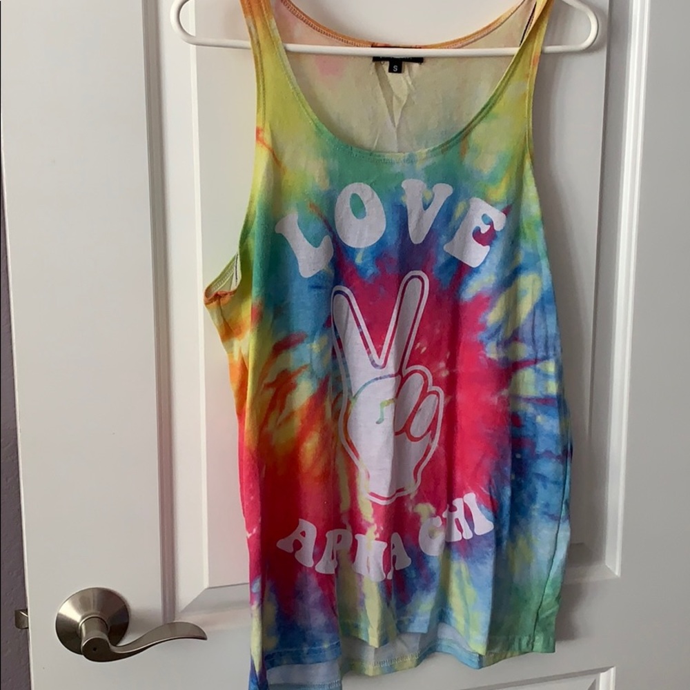 Alpha Chi Omega tie dye tank top